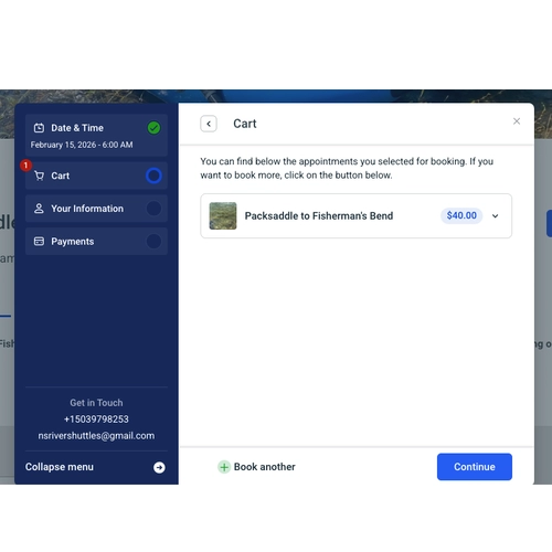Go to cart, click continue